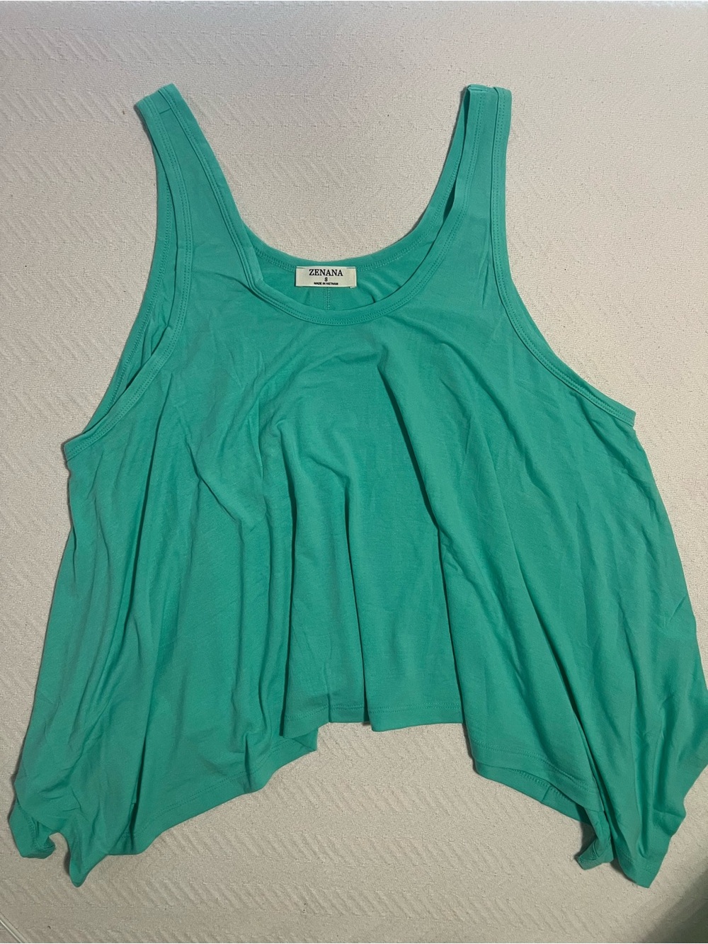 Zenana Outfitters Teal Flowy Tank Top  Sleeveless Relaxed Fit oversized S,M,L,XL